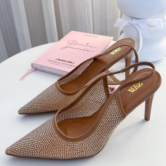 ZARA Pointed Toe Slingbacks NWT - Picture 1 of 16